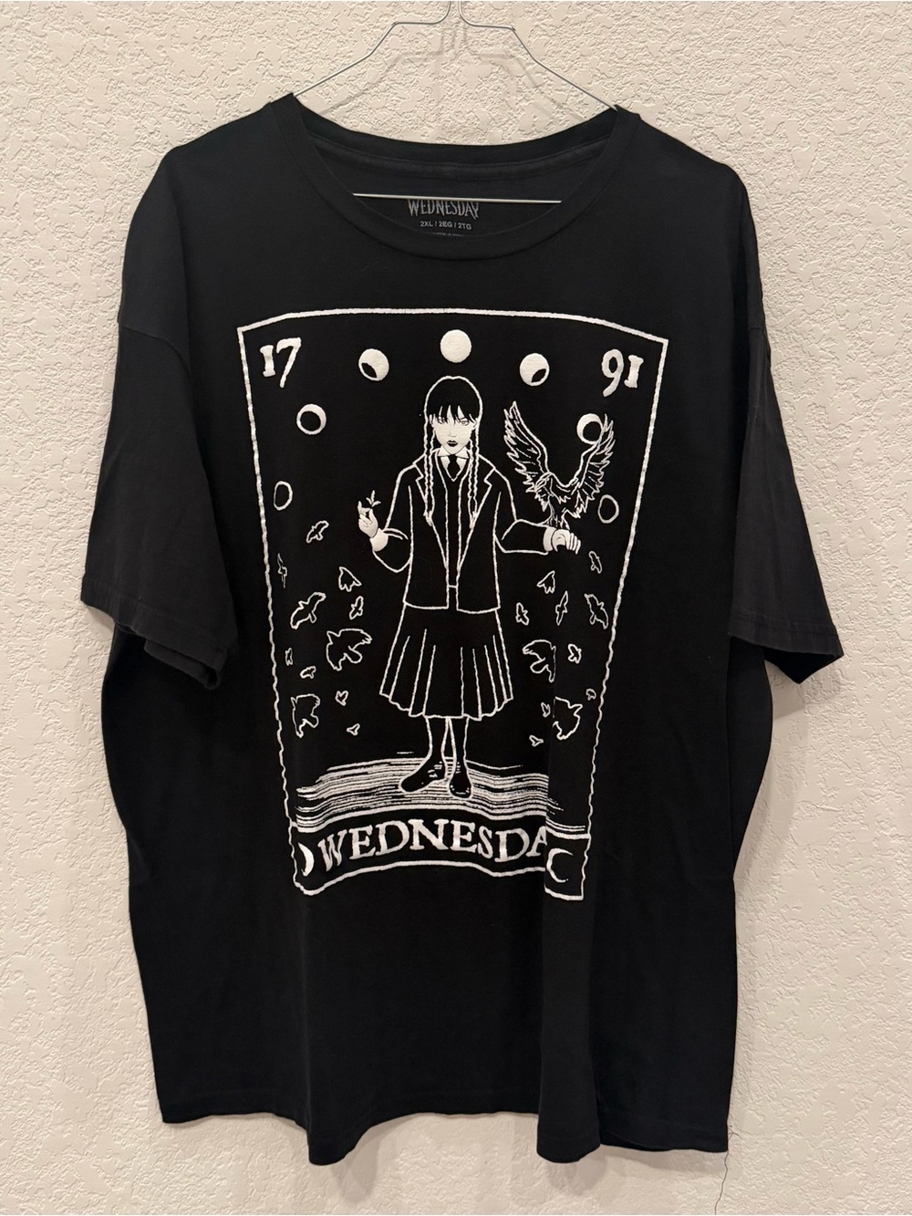 WEDNESDAY Black Graphic Tee - Size 2XL